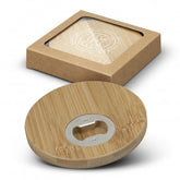 Bamboo Bottle Opener Coaster Set of 2 - Round - 125550-0